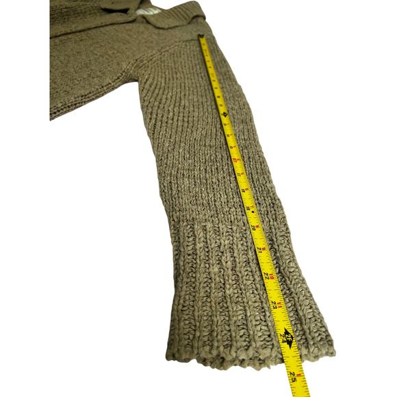 Vintage 90s Max Studio Longline Tan Knitted Cardigan L - Picture 8 of 8